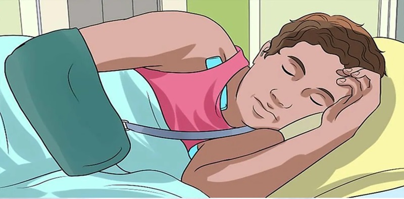 nằm nghiêng về phía không bị bó bột tay